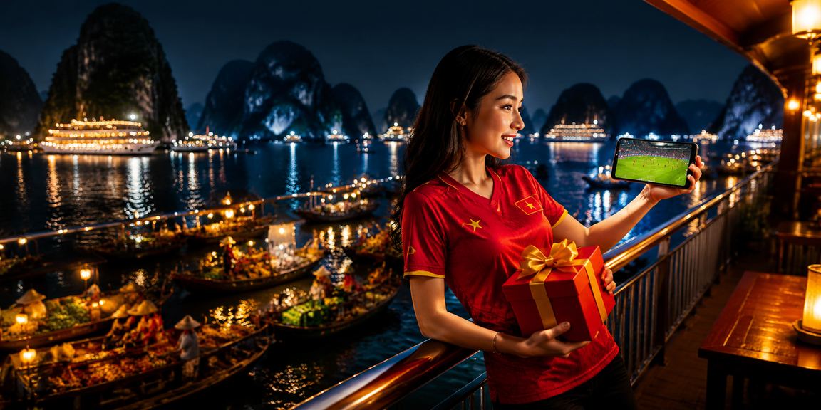 Người chơi xem cá cược bóng đá tại vịnh Hạ Long qua nền tảng 5100 High Roller